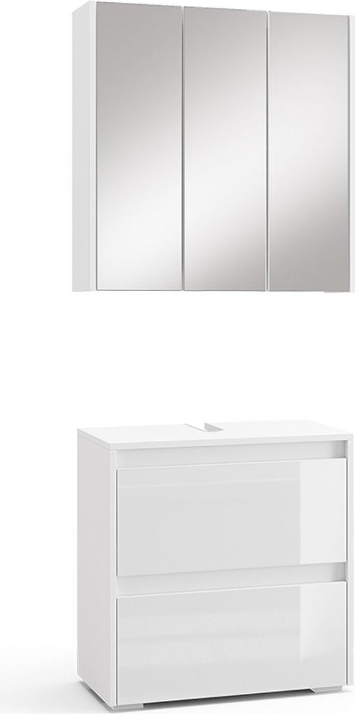 Badmöbel-Set Vicco Majest Weiß Hochglanz 2 Teile, Model Produktbild 