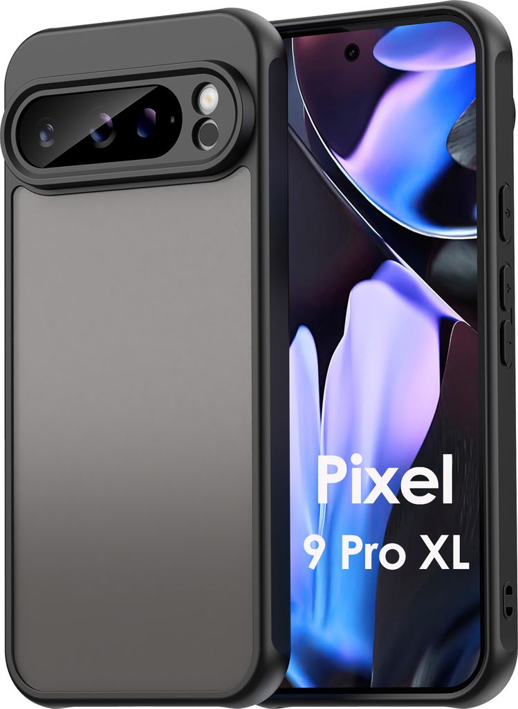 Handyhülle für Google Pixel 9 Pro XL Matt Stoßfest Schutzhülle Back cover in Schwarz