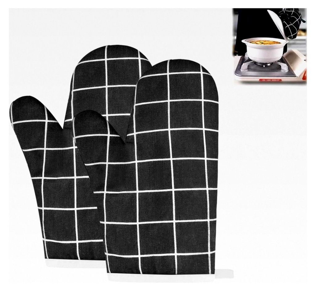 Ofenhandschuhe, Hitzebeständige Küchenhandschuhe, Rutschfeste Oberfläche, Extra lang, Flexibel, Dicke Handschuhe für Küche, Kochen, Backen, Gr...