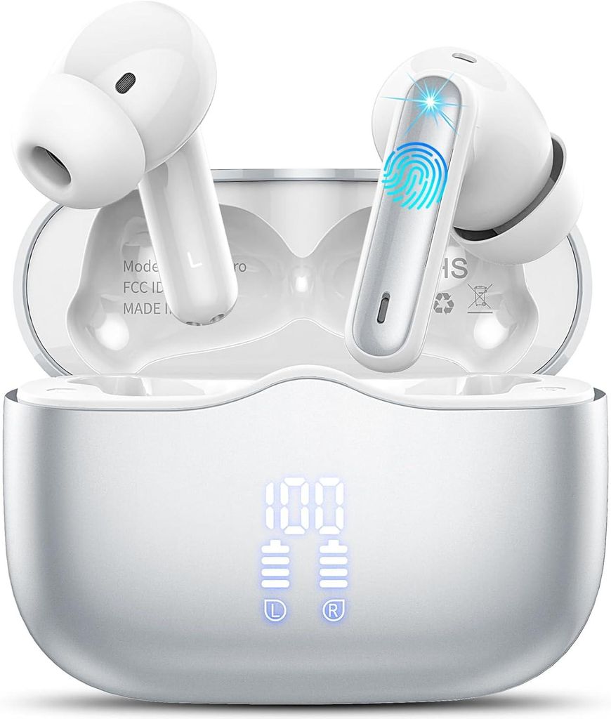 xinwld Bluetooth Kopfhörer, Kopfhörer Kabellos Bluetooth 5.3 In Ear Kopfhörer mit 4 ENC Noise Cancelling Mic, Kabellose Kopfhörer Tiefer Bass W...