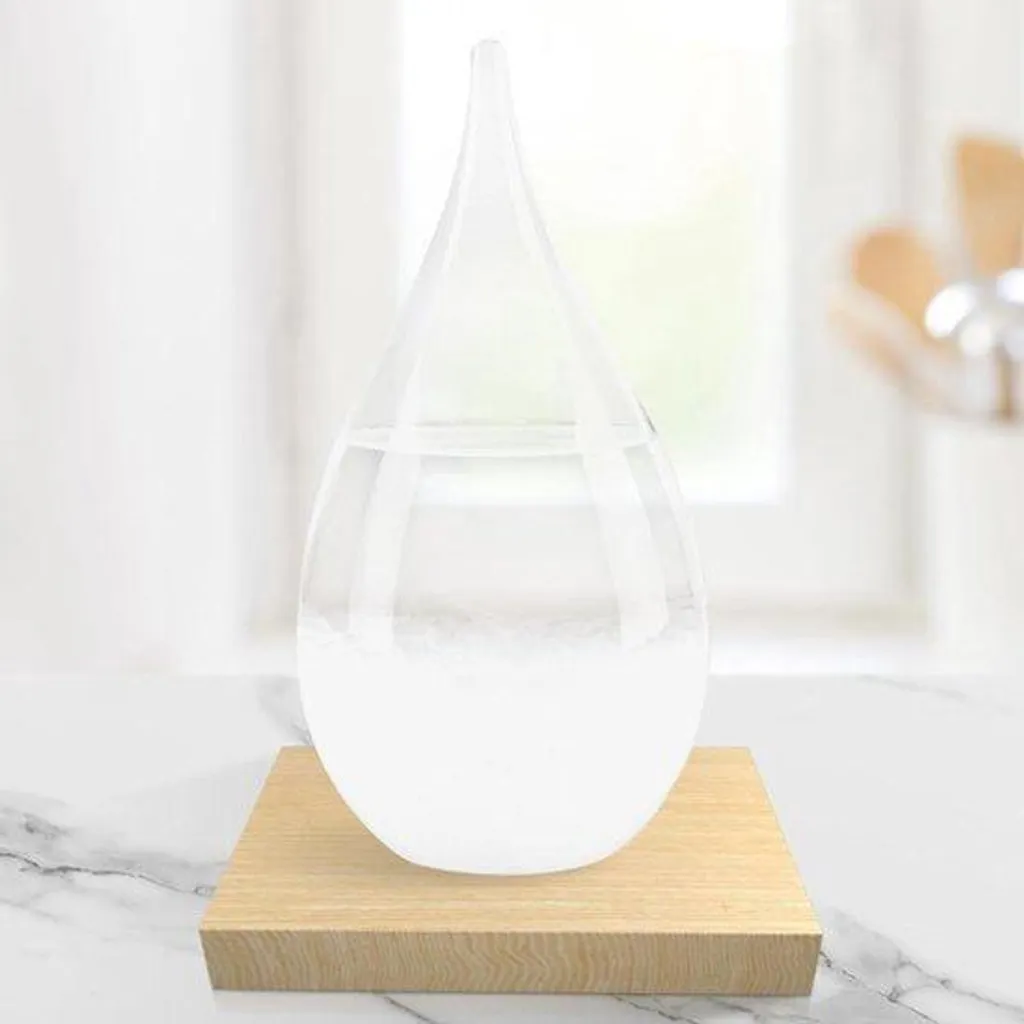 Cadeau Décoration Bureau - Bocal Stormglas Prévision Météo Verre - 15cm