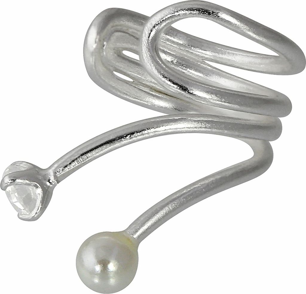 SilberDream Ohrklemme Damen Silber oval Ear Cuff Zirkonia Ohrringe SDO8877J