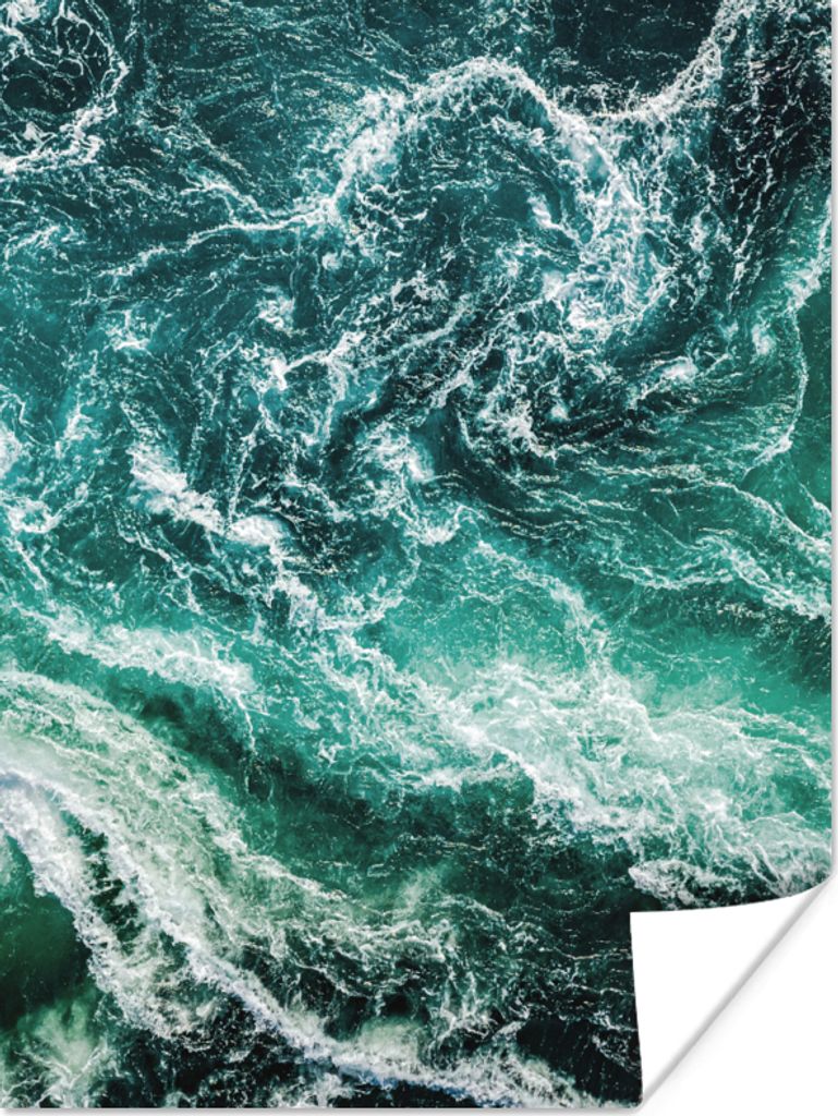 MuchoWow Poster Ozean - Wasser - Meer - Luxus - Grün - Türkis 30x40 cm - Wandplakat - Poster Kinderzimmer