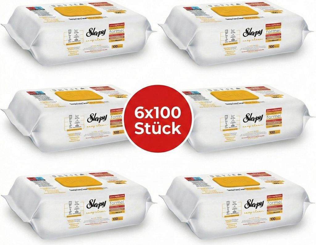 6X Sleepy Easy Clean Gelb XXL Allzwecktücher Essig Natron Produktbild 