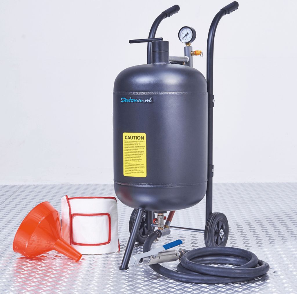 Mobiles Sandstrahlgerät - 45 liter + 25 kg Aluminiumsilikat