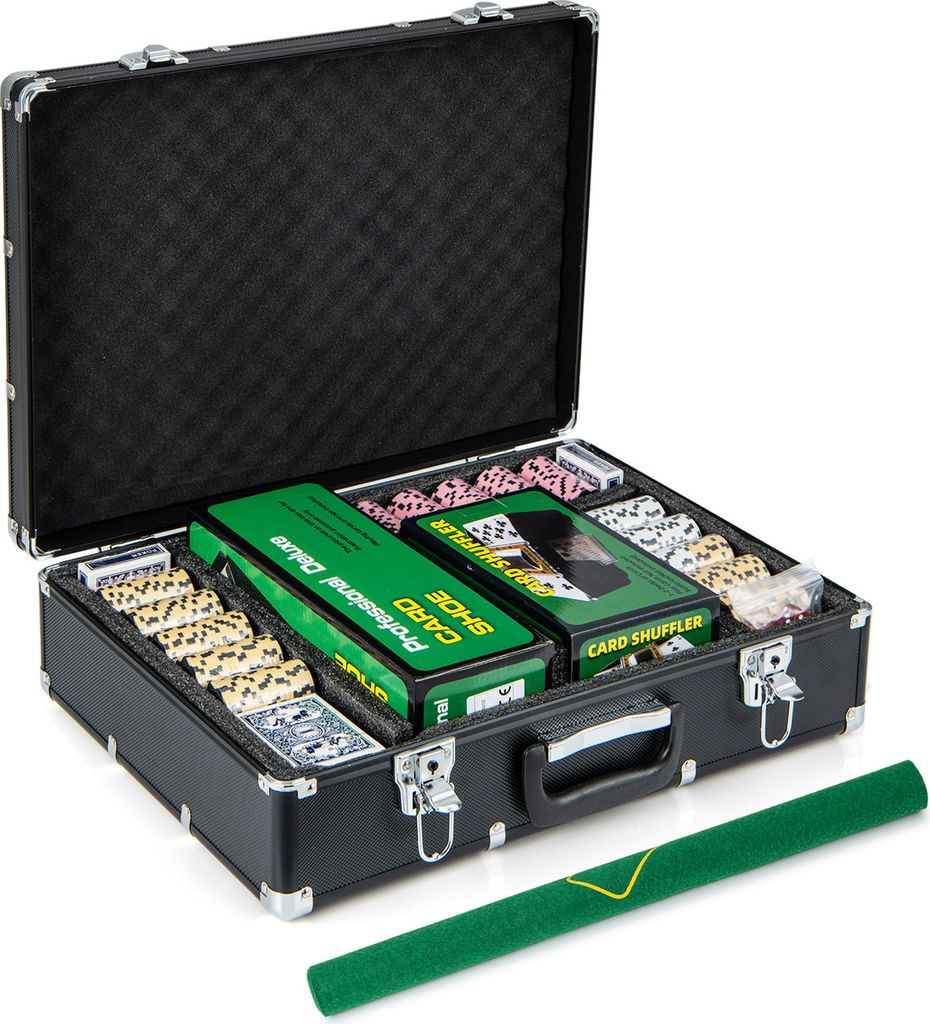 Zestaw do pokera COSTWAY 600 żetonów, etui do pokera z 6 Zdjęcie produktu 