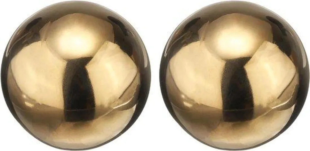 Boules de jardin dorées 42 mm en inox brillant - Finition miroir lot de 2
