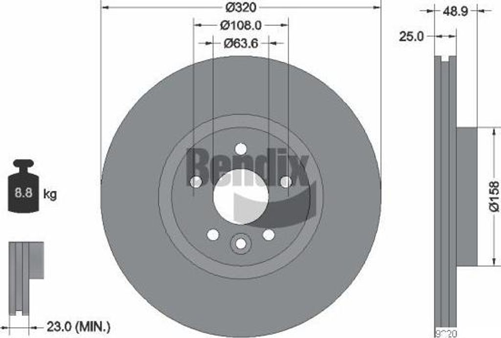 BENDIX Braking BDS1397HC Bremsscheibe OE 1770767 kompatibel mit Focus, Kuga, Tourneo, Transit, V40