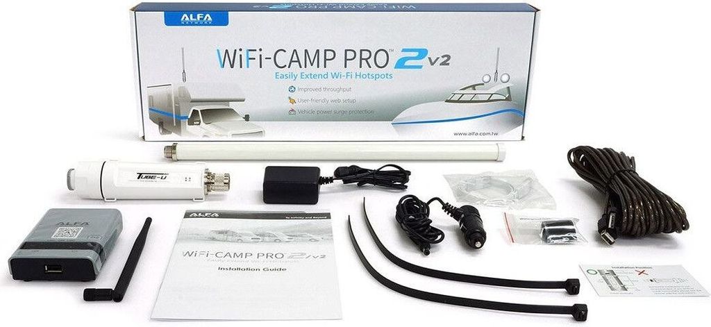 Alfa network wifi camppro 2 v2 kit universal usb outdoor . enthält r36a, tube u(n), aoa-2409tf
