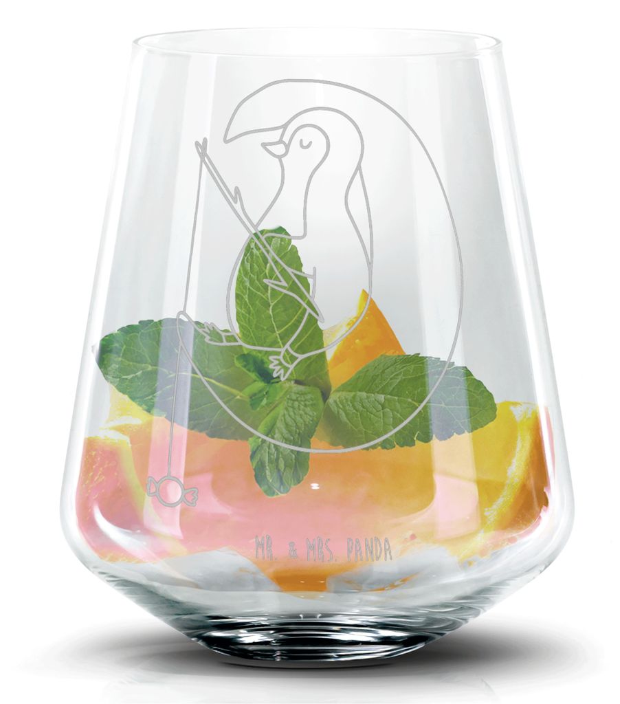 Mr. & Mrs. Panda Tumbler Pinguin Mond - Transparent - Geschenk, Cocktailglas, Longdrinkglas, Angel, Highball Glas, Caipirinha, Erschöpft, Süßigk...