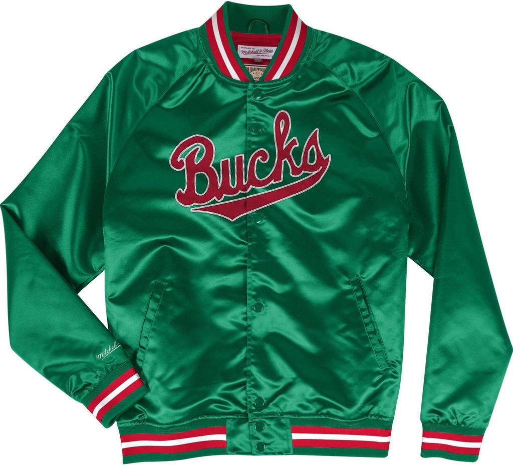 M&N Lightweight Satin Jacke - Milwaukee Bucks - XXL