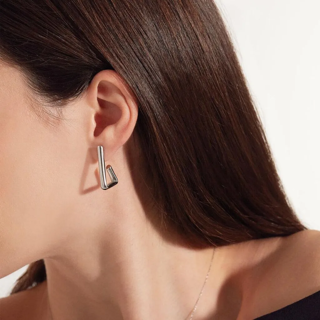 Boucles d'oreilles Breil Flow TJ3576 au design fluide acier argenté
