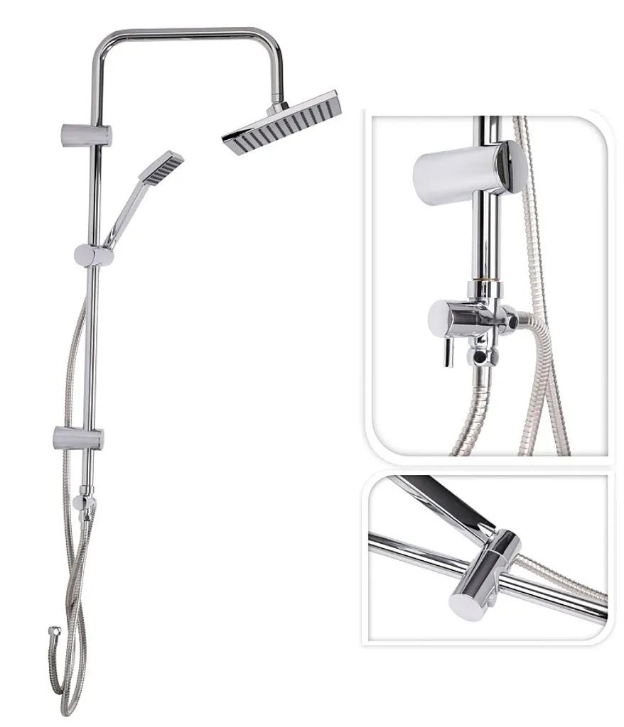 Set de douche pluie Bathroom Solutions avec douchette main de 150cm