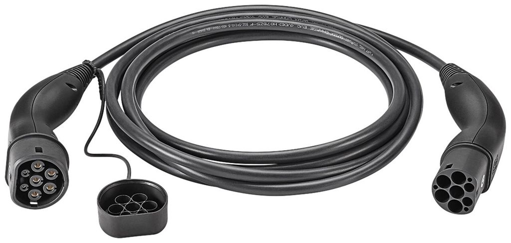 Ladekabel Typ 2, bis zu 11 kW, 3 m, schwarz (5555934052) 20 A, 3-phasig, zum Laden von Hybrid- und Elektroautos mit Typ-2-Anschluss