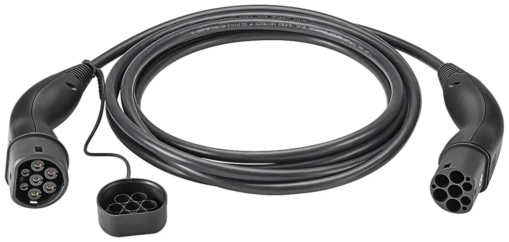 Câble Type 2 de 11 kW triphasé, longueur 3m, robuste et compact