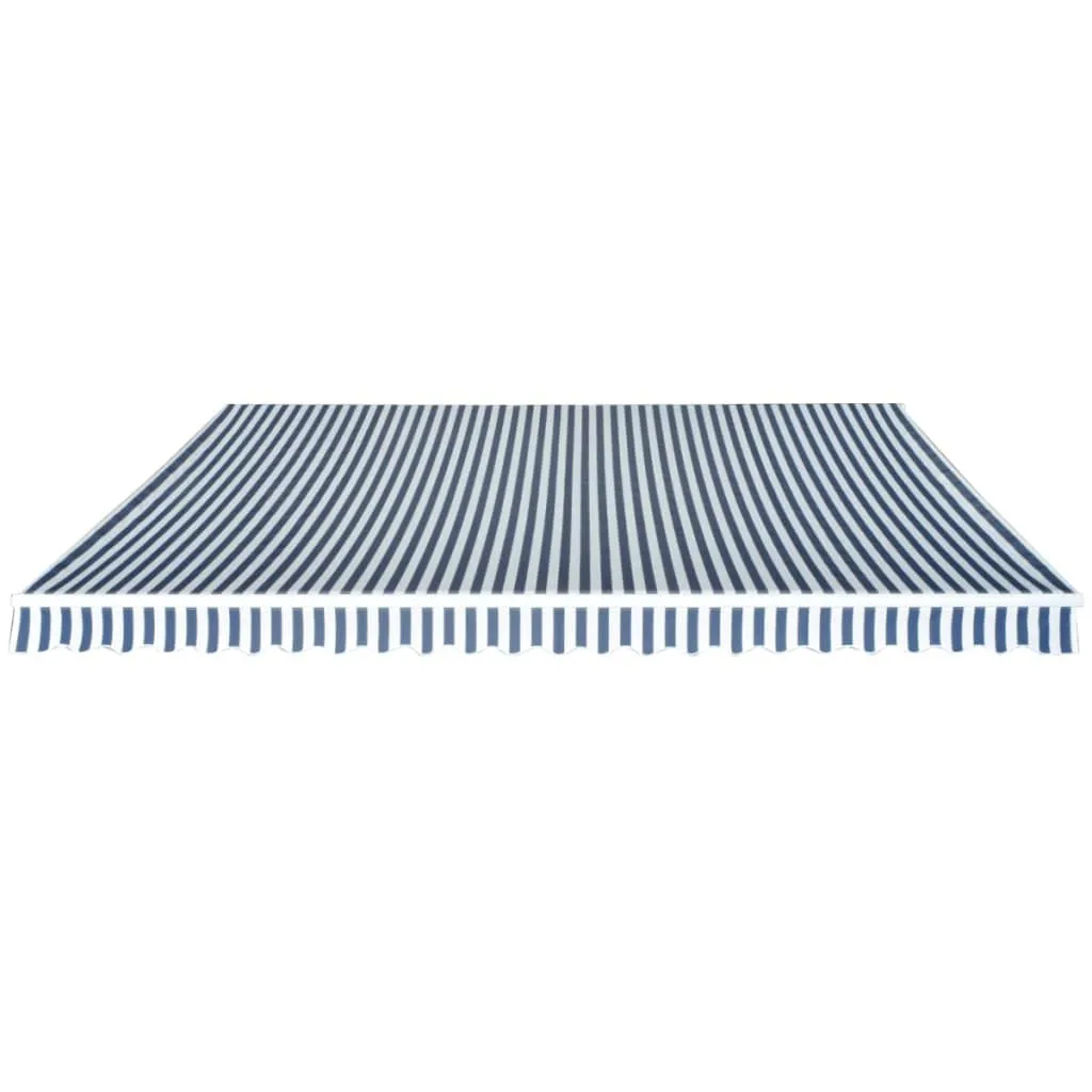 Grand store banne rétractable manuel 500x300 cm rayé bleu et blanc pro