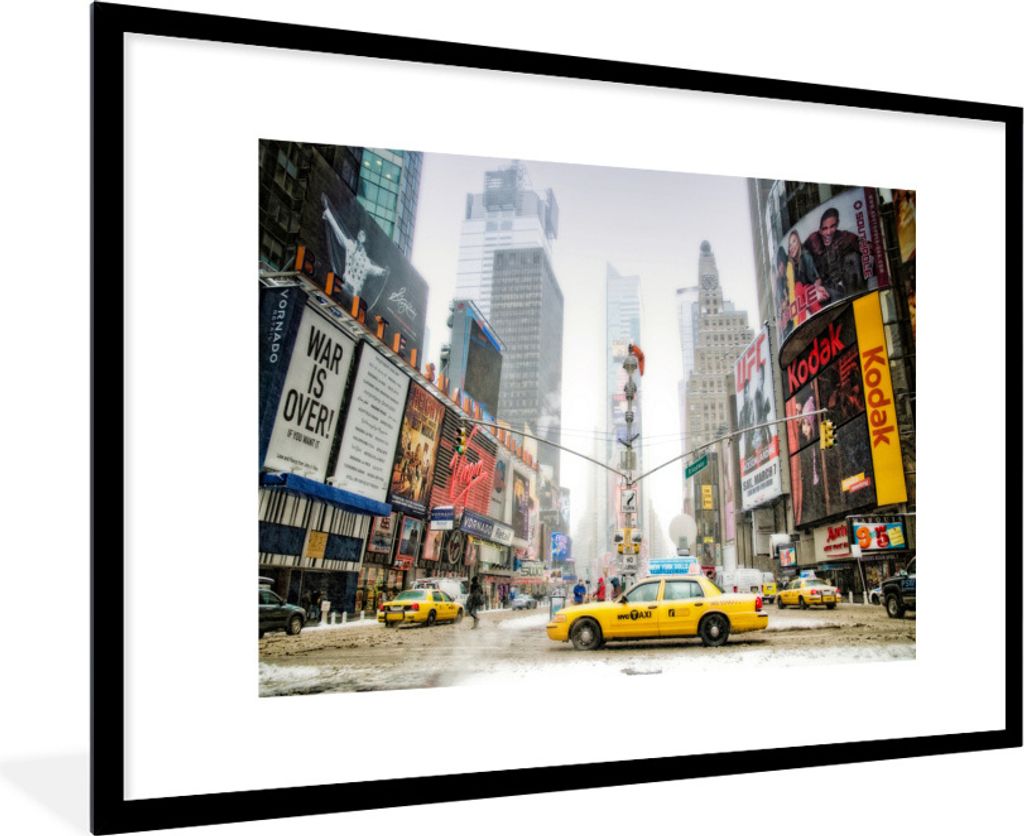 MuchoWow® Gerahmtes Poster New York - Taxi - Architektur Produktbild 