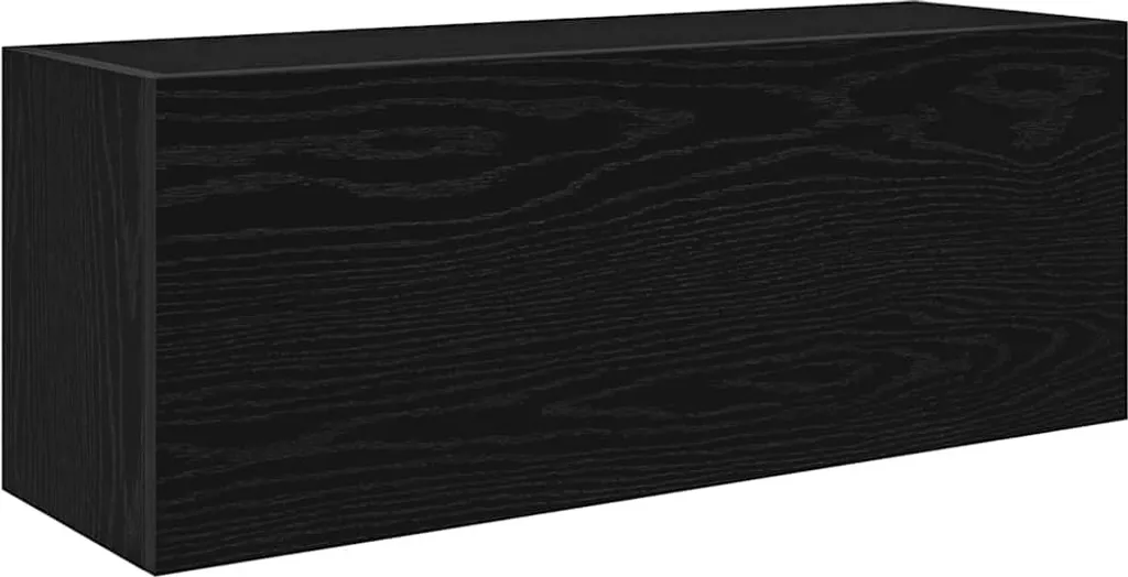 Pensile Bagno Nero Salvaspazio 80x25x30 cm | Legno Resistente e Leggero