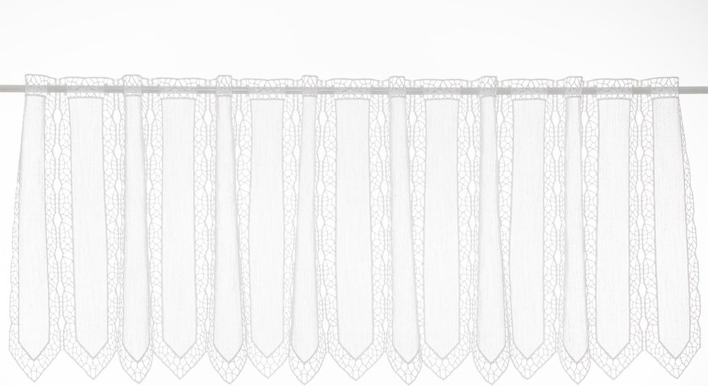 Gardinen Kranzusch Feine Scheibengardine Macramee 45x114 cm H/B weiß Bistrogardine Vorhang Küche 1er Pack