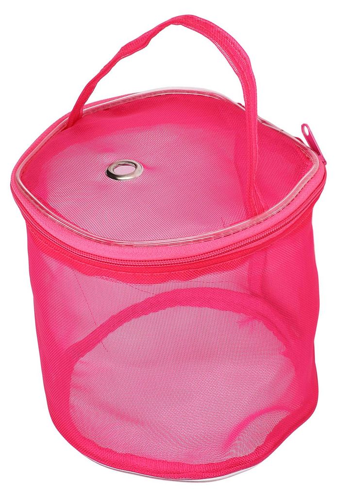 Nähkorb mit Tragegriff, großem Netzgewebe, strapazierfähigem Nylon, vielseitig einsetzbar, Stricktasche, Rosenrot
