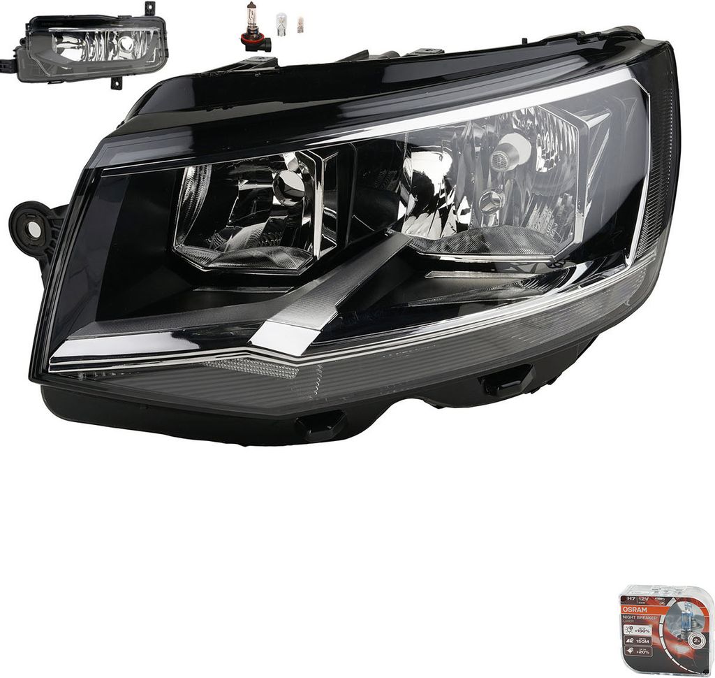 Scheinwerfer + Osram Night Breaker Laser passend für VW Transporter T6 04/15-L 7E1941005 7E1941005A 7E1941005D 7E1941005E 7E1941005F 7E1941005G Johns