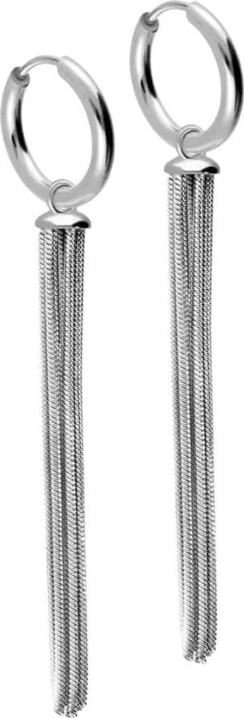 Chirurgenstahl Ohrclicker Creolen QUASTE Silber Innendurchmesser: 10mm + Designstärke: 2mm