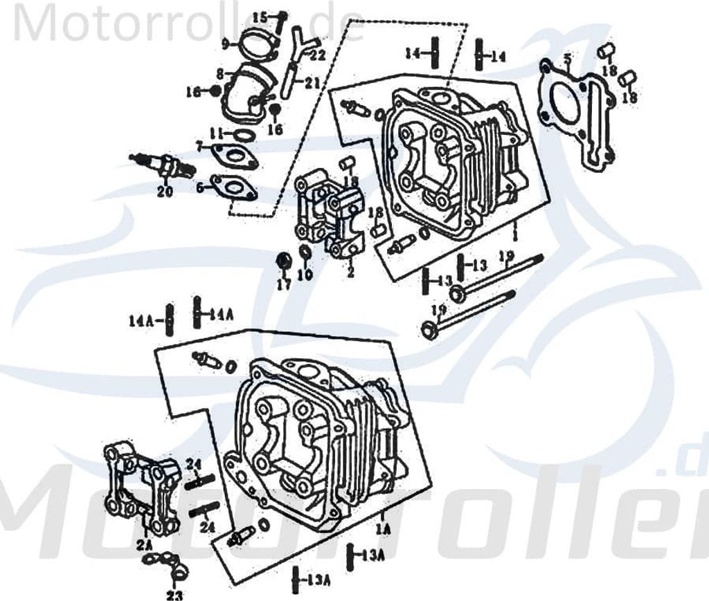 Auspuffbolzen M 6 x 32 Rex Auspuffhaltebolzen 125ccm 4Takt Motorroller.de 152QMI Scooter RS125 Capriolo Street RS125 QM125T 10D Ersatzteil Service