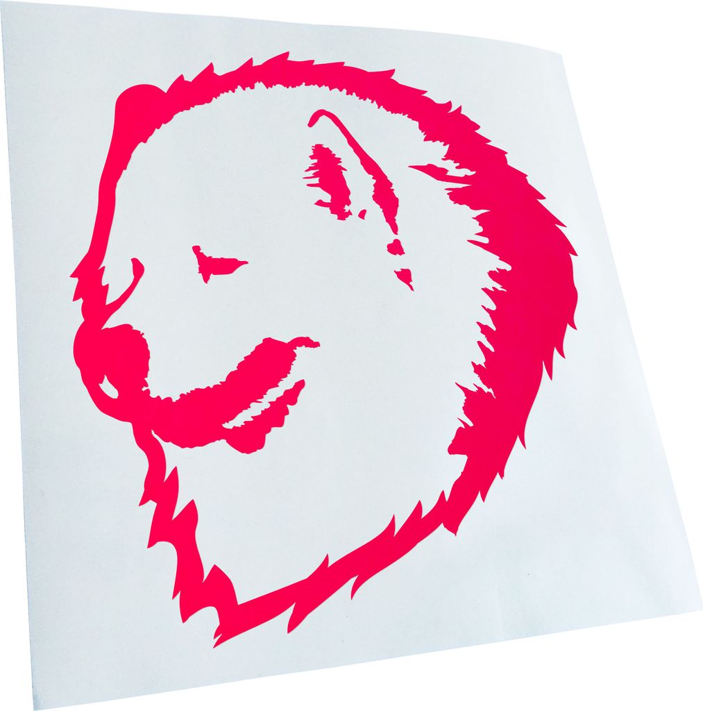 Kiwistar - Autoaufkleber - Samoyed Hund - Neonpink - 30x27cm - Aufkleber für Auto, Laptop, Fahrrad, LKW, Motorrad mehrfarbig JDM Decal Racing