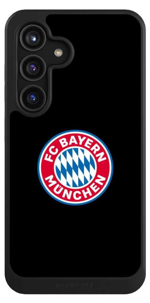 NIVOCASE Hülle für Samsung Galaxy S24 Handyhülle NIVOcore Case Schwarz FC Bayern München Logo Offizielles Lizenzprodukt