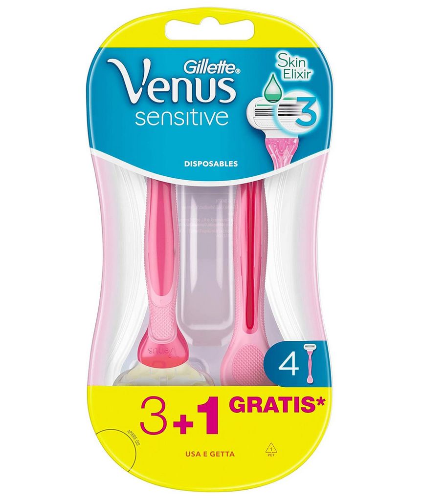 Venus Gillette Sensitive Damenrasierer Einweg, 3 + 1 Rasierer