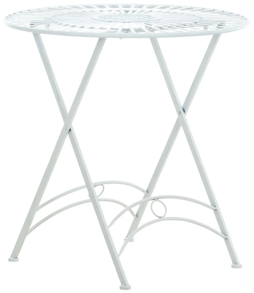 Table bistrot en fer forgé blanc CLP Tegal résistante aux UV