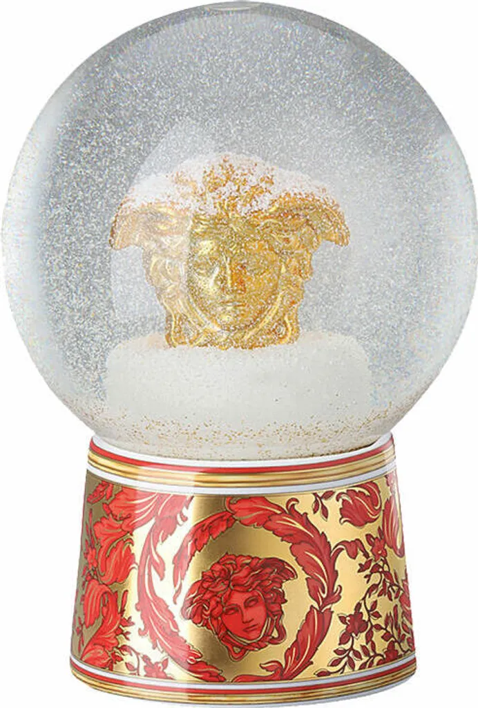 Boule à neige Rosenthal Versace Medusa Garland Red en verre et métal L