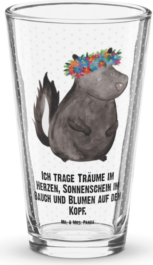 Mr. & Mrs. Panda Bierglas Stinktier Mädchen - Transparent - Produktbild 