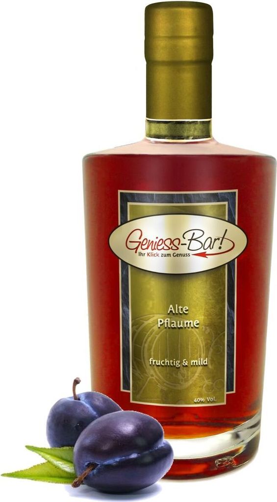 Alte Pflaume 0,35L fruchtig & sehr mild Edelspirituose 40% Vol. Pflaumen Schnaps Spirituose