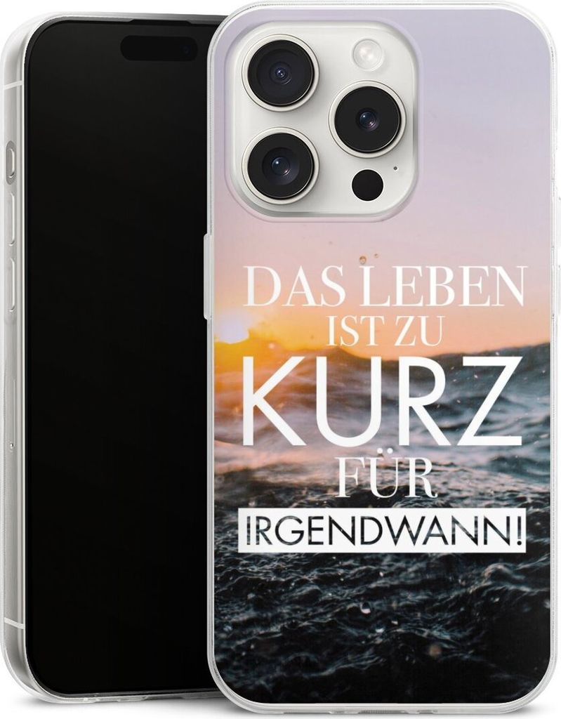 DeinDesign Slim Hülle für Apple iPhone 15 Pro Silikon Case Ultra Dünn Handyhülle Meer Statement Spruch