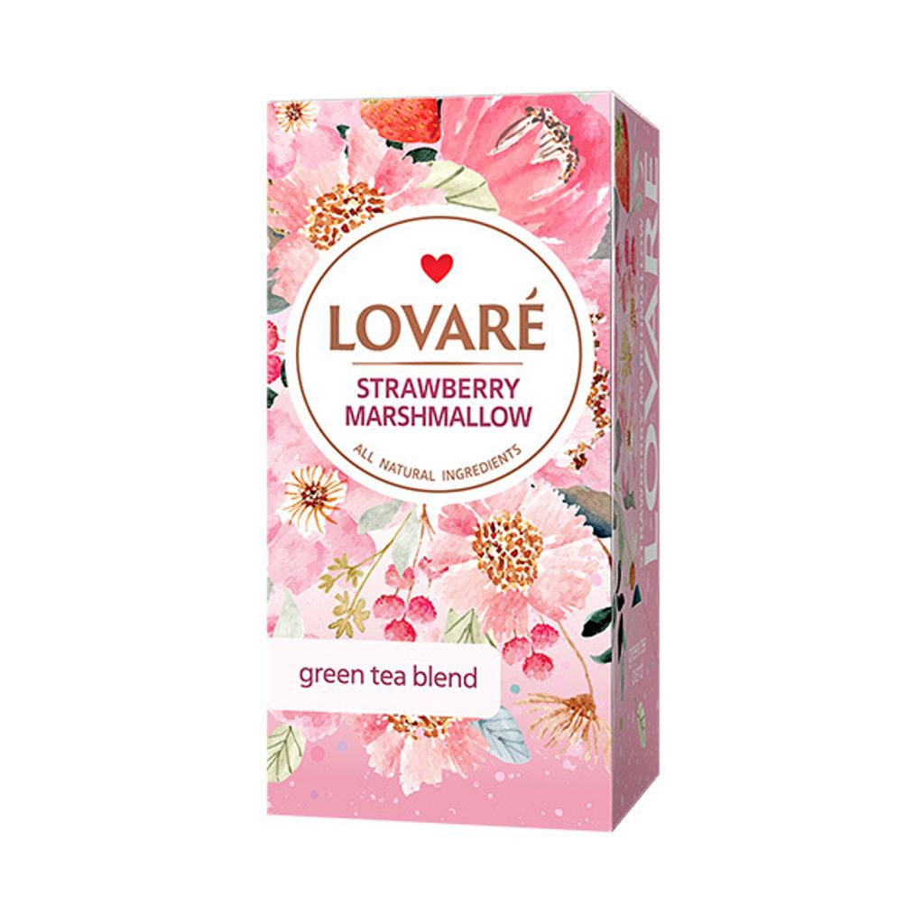 LOVARÉ Guimauve à la fraise 36g (24 sachets, thé vert) Image du produit 