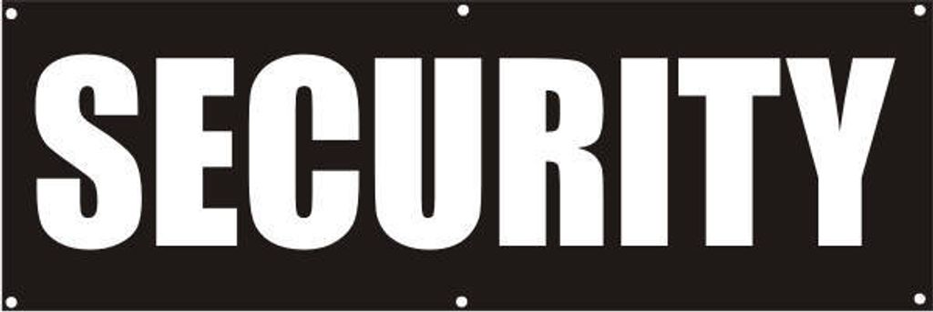 Werbeplane / Gerüstplane - p111 - Security - NEU - 300 cm x 100 cm - für Baustelle, Garten, Zaun oder Veranstaltung