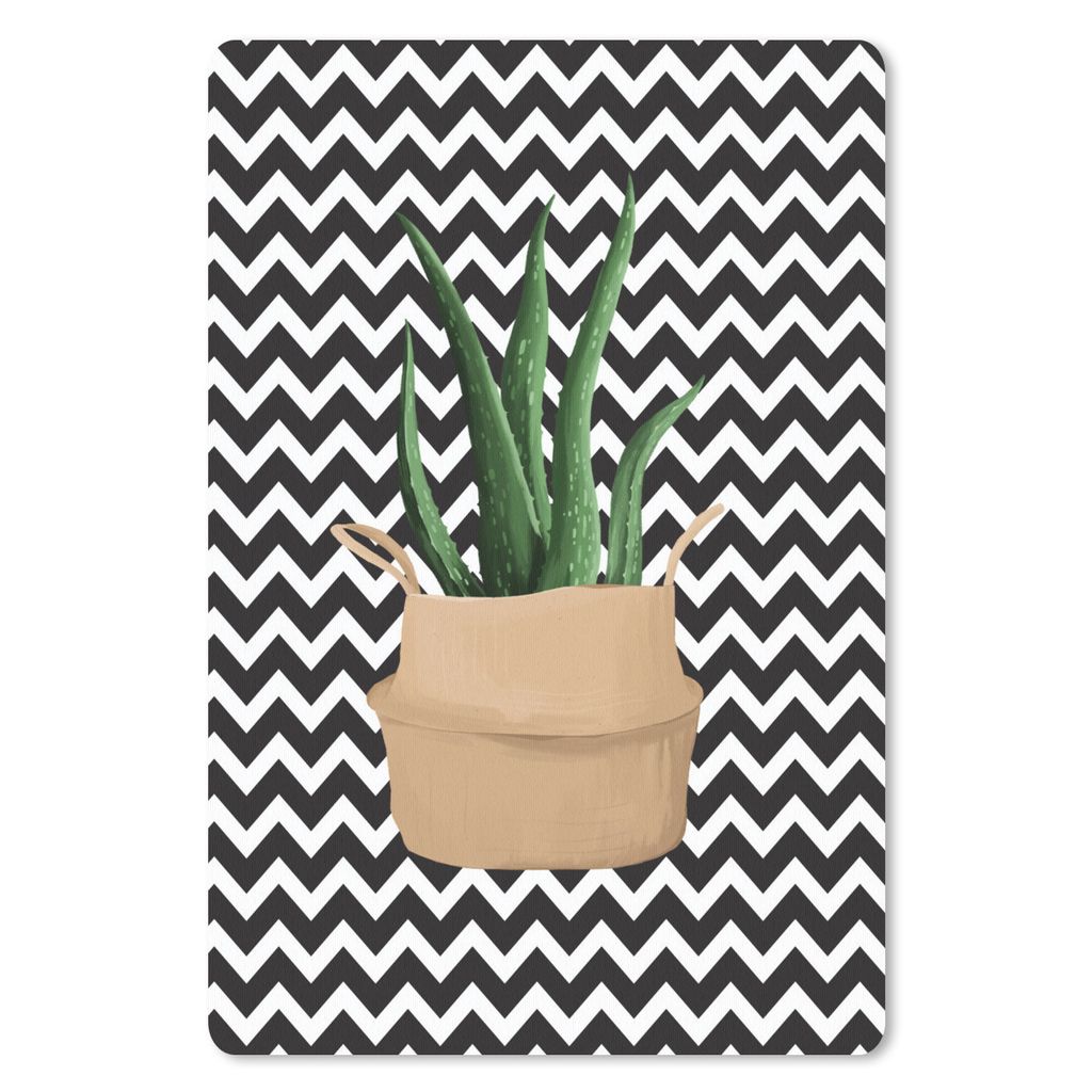 MuchoWow Mauspad Mousepad Zimmerpflanzen - Aloe Vera - Blumentopf 40x60 cm - Mousepads - Maus Mat - Pad - Mausunterlage - Schreibtisch Accesoire
