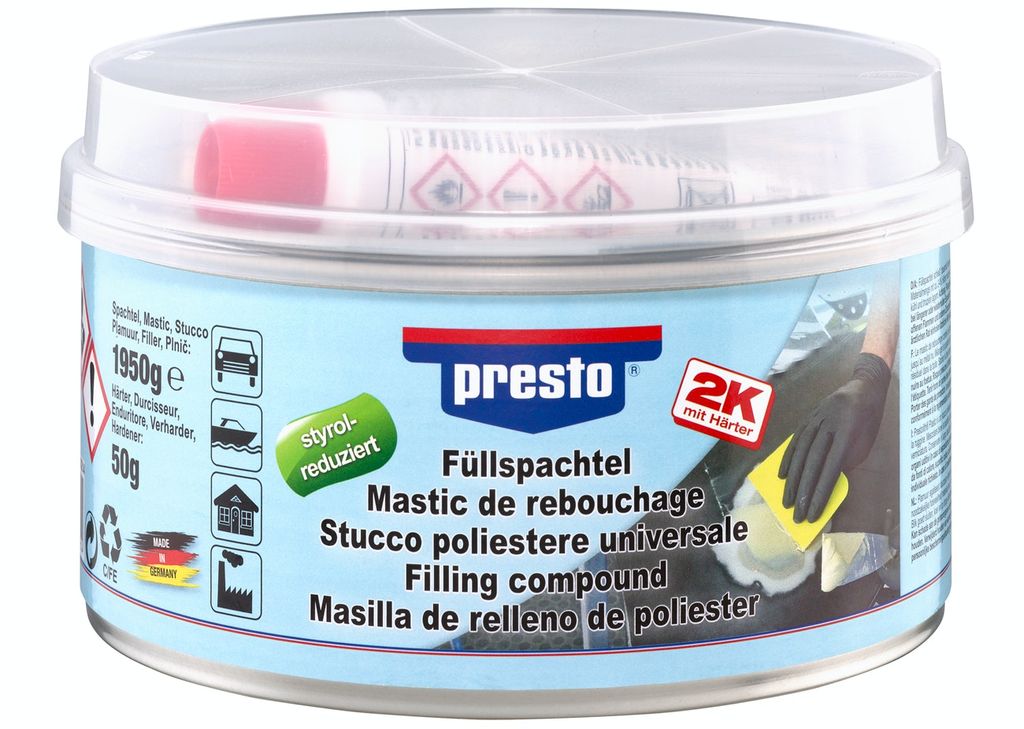 PRESTO 2K-Füllspachtel prestolith® plastic ocker, Härter Produktbild 