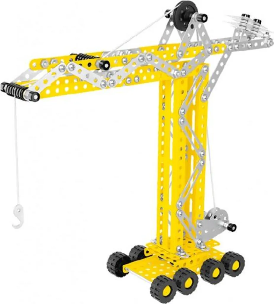 Jeu de construction de grue de chantier en métal avec 303 accessoires