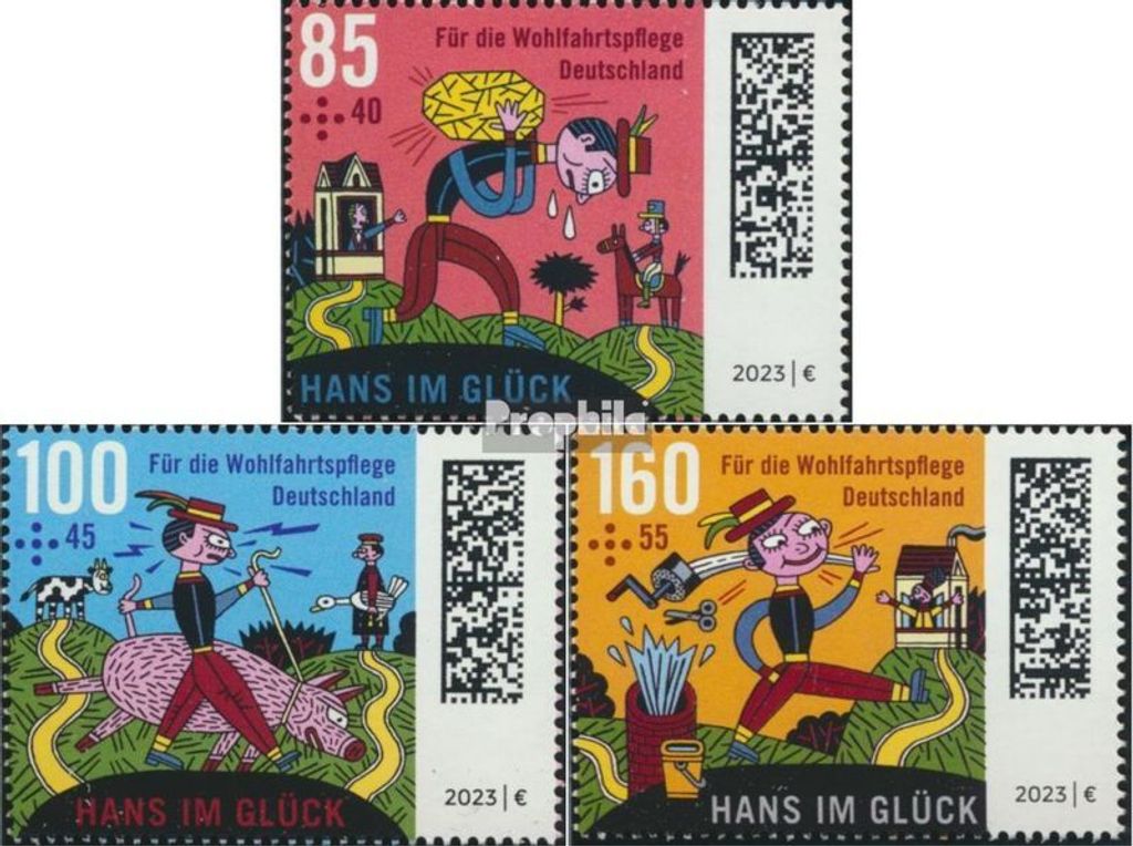 Briefmarken BRD 2023 Mi 3745-3747 (kompl.Ausg.) postfrisch Grimms Märchen: Hans im Glück