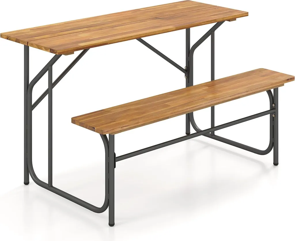 Set de Pique-Nique Balcon pour 2 Personnes - Bois d'Acacia et Métal Design