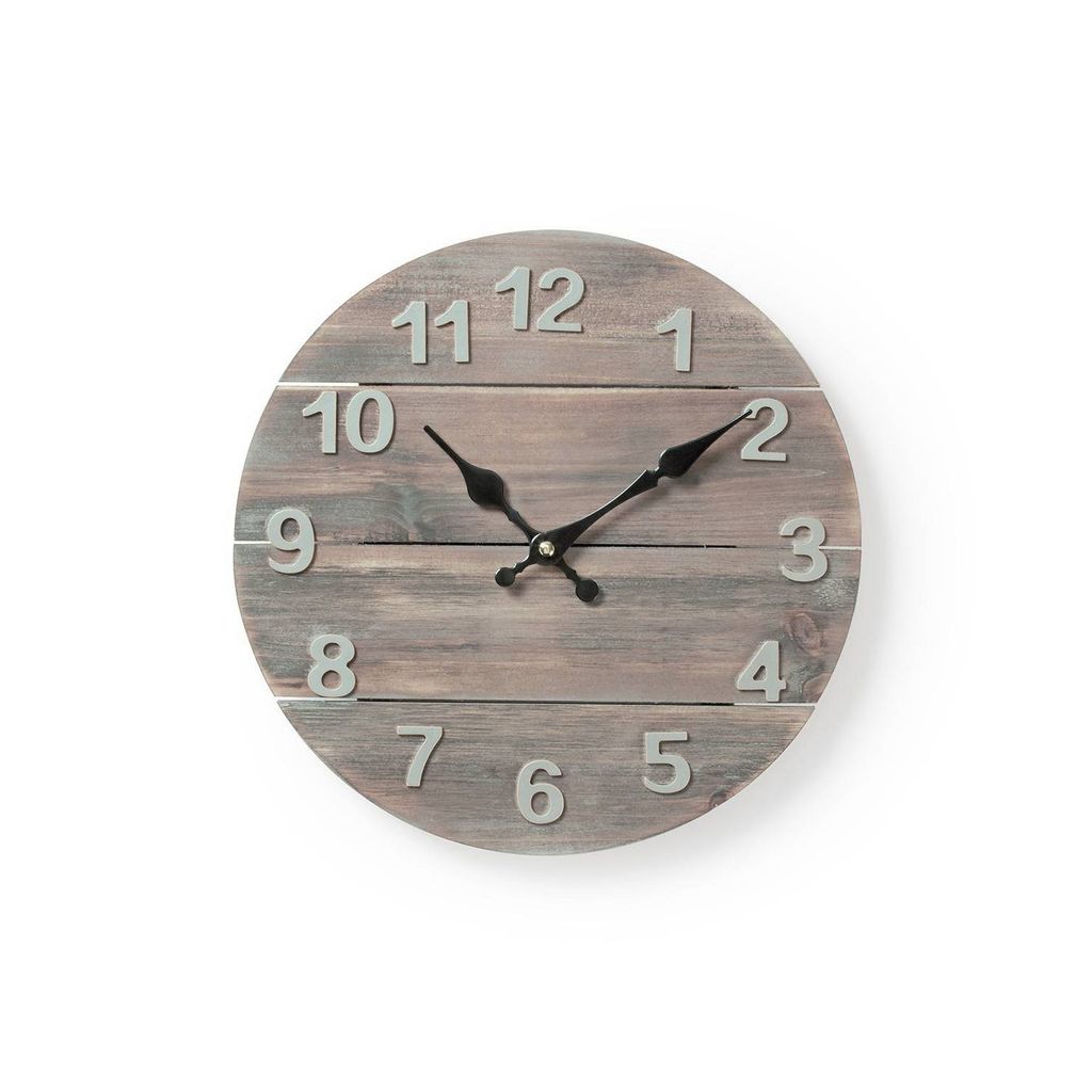 Nedis Wanduhr aus echtem Holz 30 cm rund Produktbild 