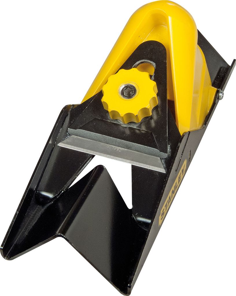 A close-up studio shot of a Stanley drywall edge plane.