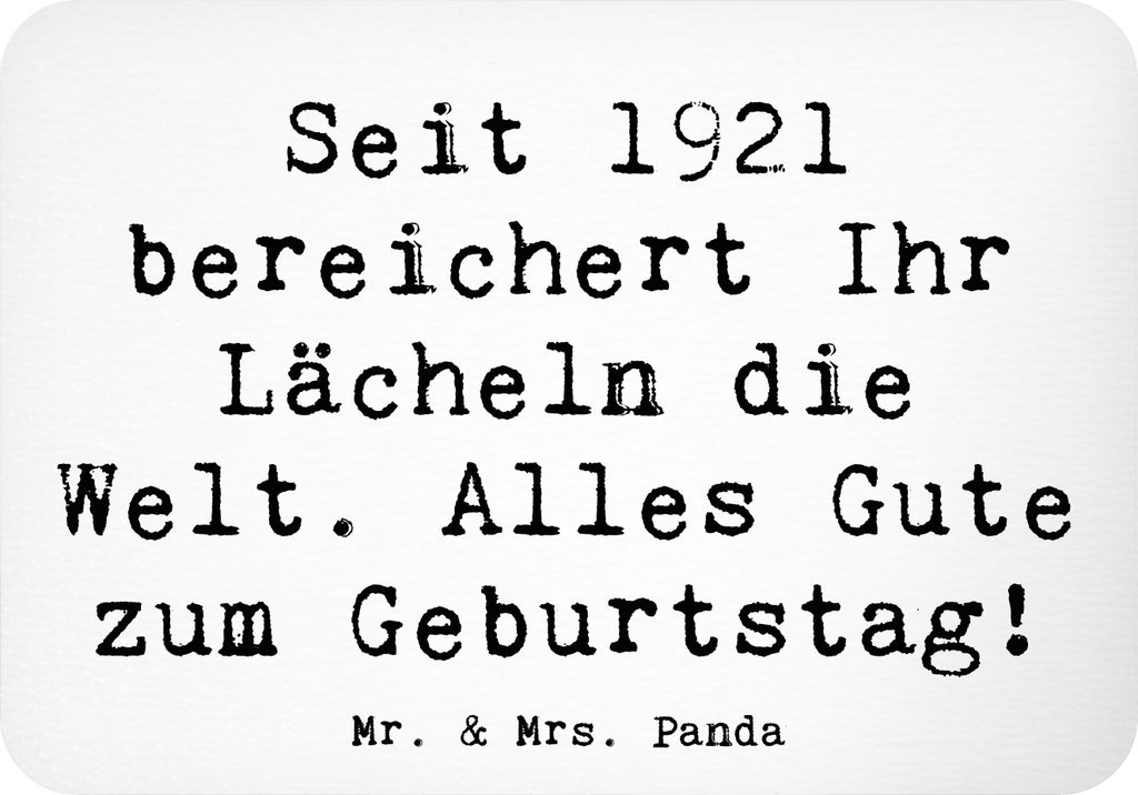 Mr. & Mrs. Panda magnet Spruch 1921 Geburtstag - Weiß - Geschenk, Alles Gute zum, Seit, Jubiläum, Kühlschrankmagnet, rechteckmagnet, liebevolle ...