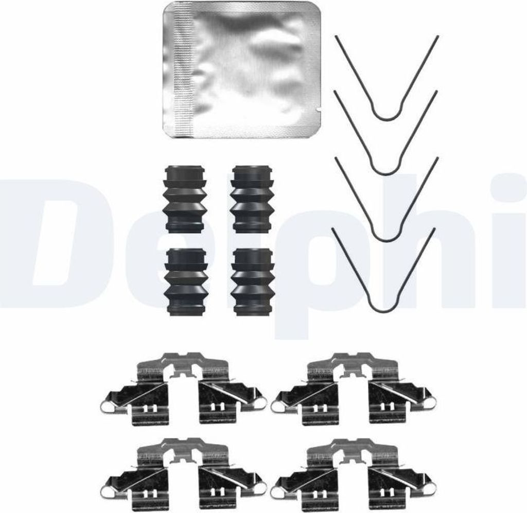 DELPHI LX0734 Zubehörsatz Scheibenbremsbelag Hinten für RENAULT Clio IV Schrägheck (BH) CLIO IV Kasten für TOYOTA PRIUS (ZVW3)