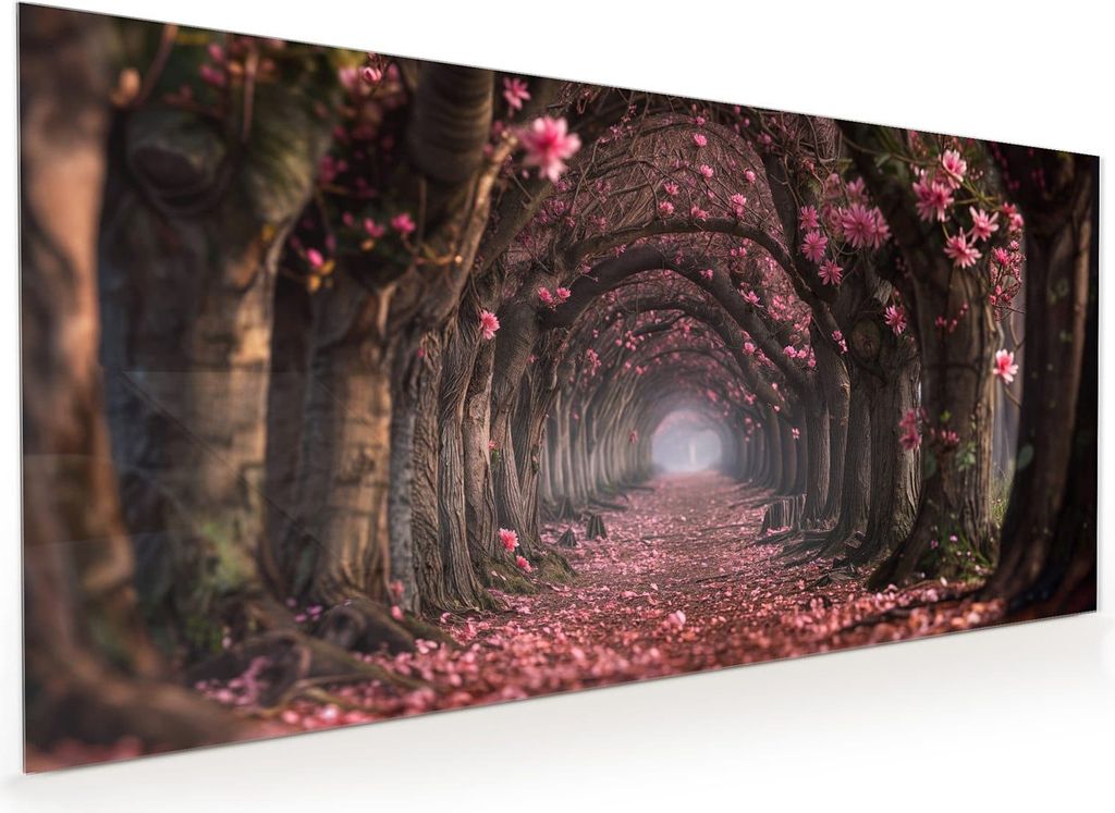 Küchenrückwand Spritzschutz Glas mit Motiv Blütenweg 40 x 40 cm