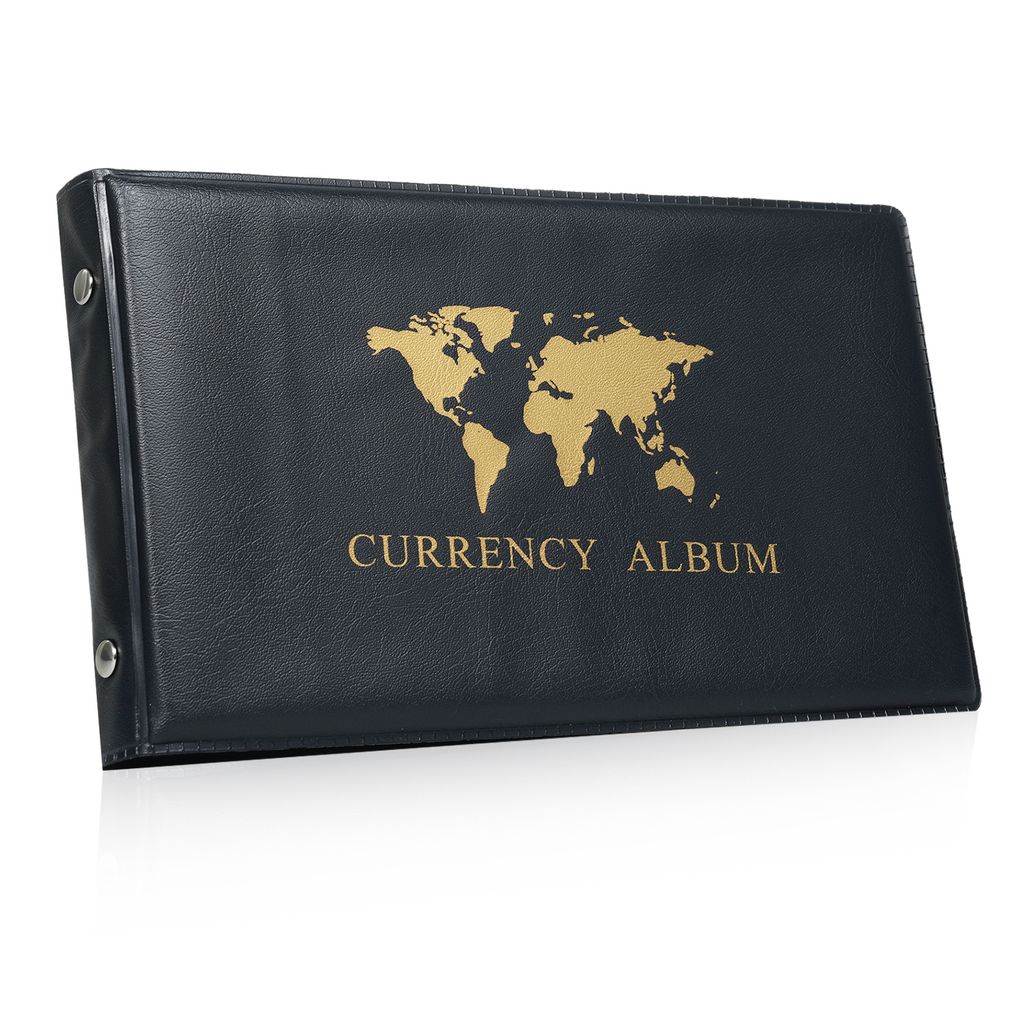 40 Taschen Banknote Währung Sammeln Album 20 Blätter Clear Dollar Bill Holders World Money Kunstleder Hard Cover Storage Book Collection Supplies...
