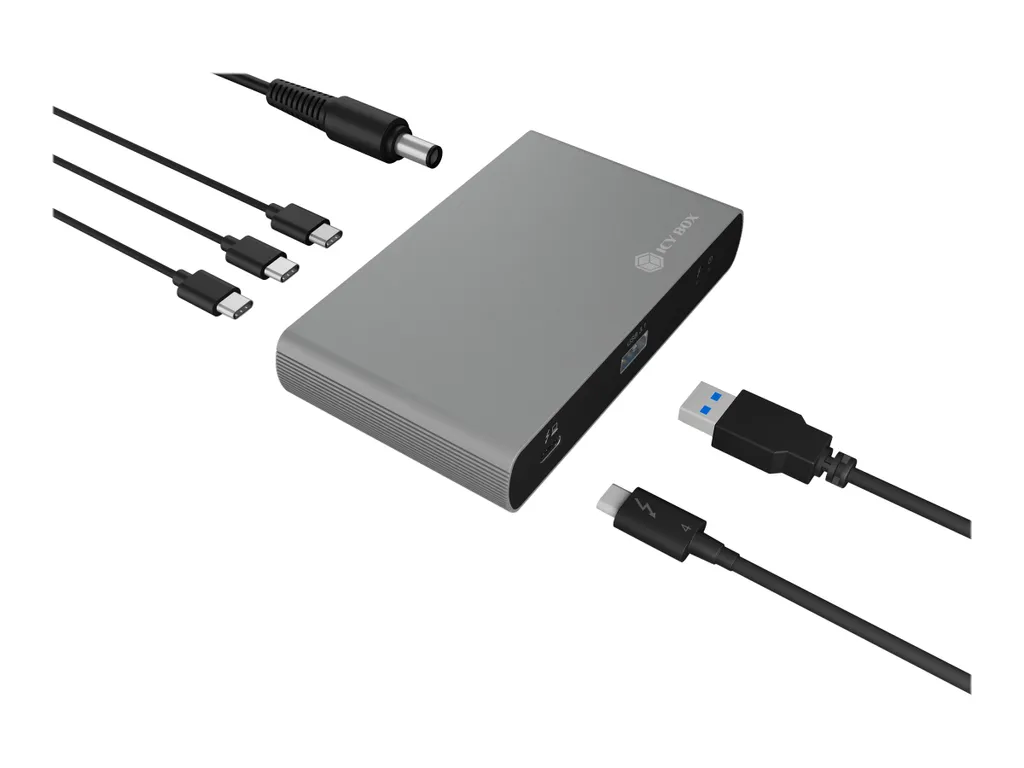 Station Hub IcyBox Thunderbolt 4 pour montage vidéo et MacBook Pro