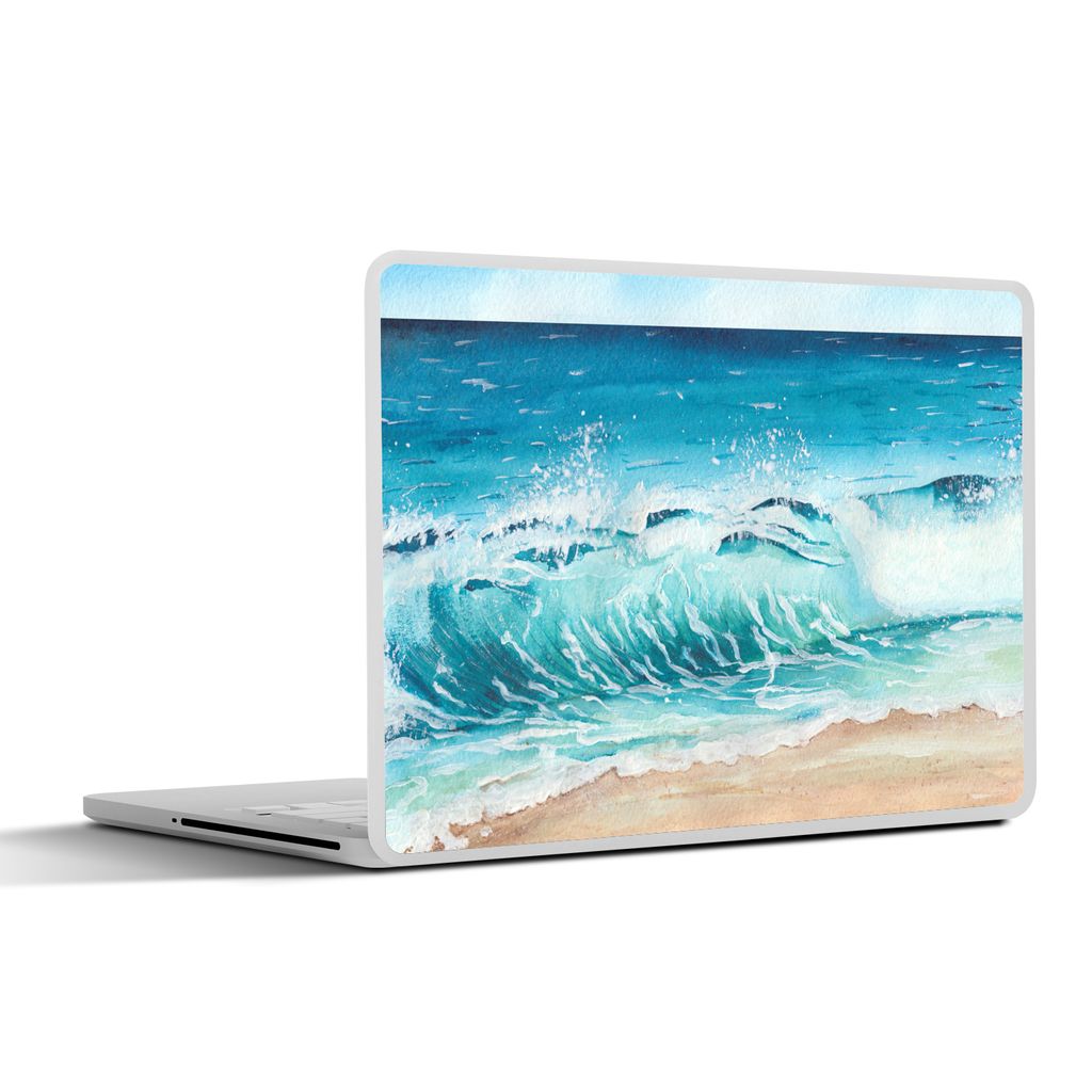 MuchoWow Laptop Aufkleber Sticker Cover Golf - Strand - Aquarell 25x18 cm - Laptop-Deko